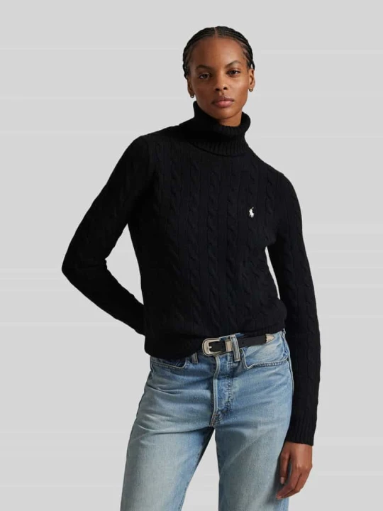 Zdjęcie produktu Sweter z kaszmiru z golfem Polo Ralph Lauren Czarny