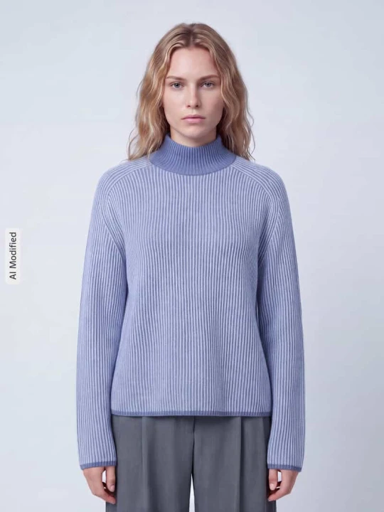 Zdjęcie produktu Sweter z kołnierzem typu mock neck Tom Tailor Jasnoniebieski