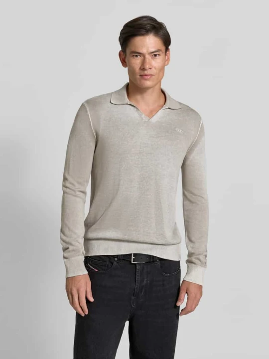 Zdjęcie produktu Sweter z kołnierzykiem polo model 'K-LAWRENCE' Diesel Beżowy
