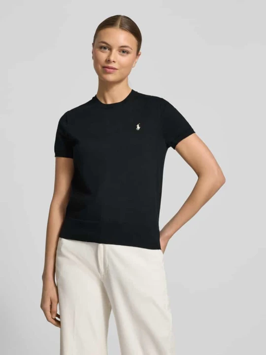 Zdjęcie produktu Krój regular fit sweter z krótkim rękawem z mieszanki bawełny Polo Ralph Lauren Czarny