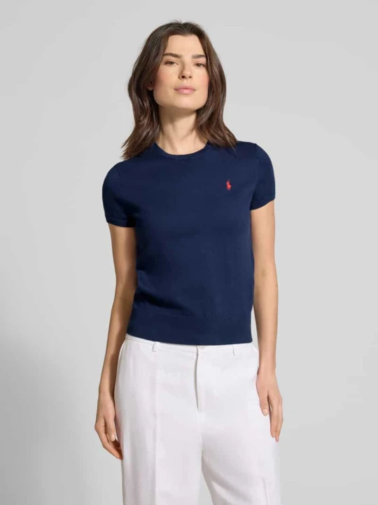 Zdjęcie produktu Krój regular fit sweter z krótkim rękawem z mieszanki bawełny Polo Ralph Lauren Granatowy