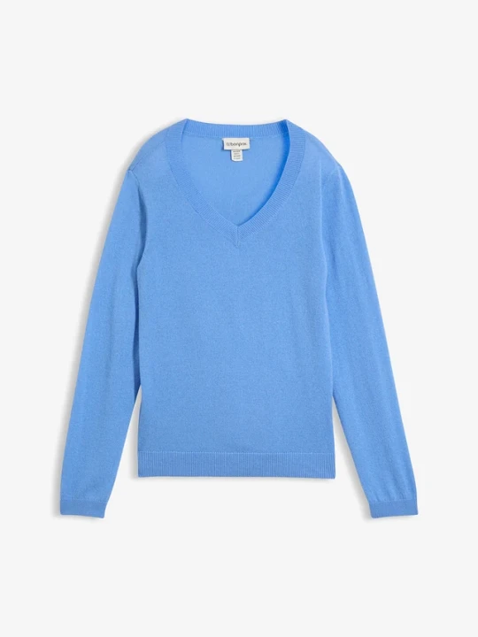 Zdjęcie produktu Sweter z miękkiej mieszanki kaszmiru Good Cashmere Standard® BonPrix niebieski