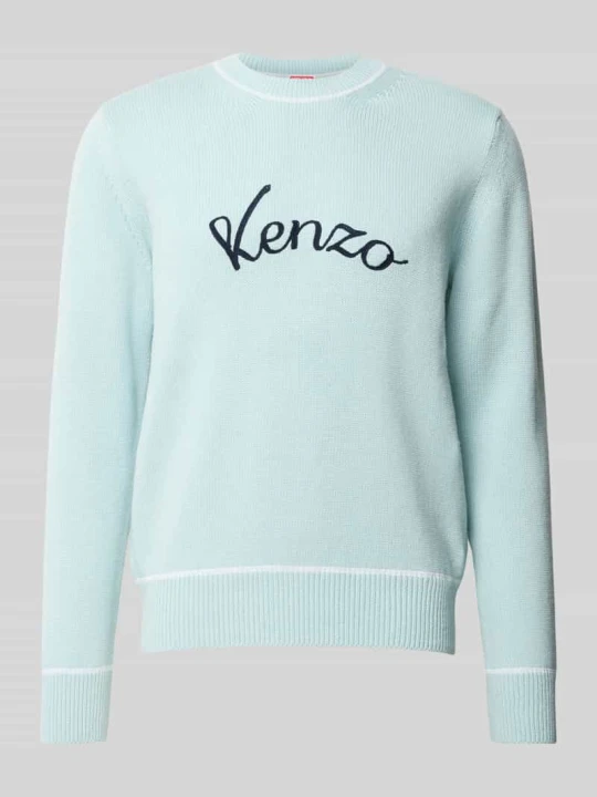 Zdjęcie produktu Sweter z mieszanki lnu Kenzo Jasnoturkusowy