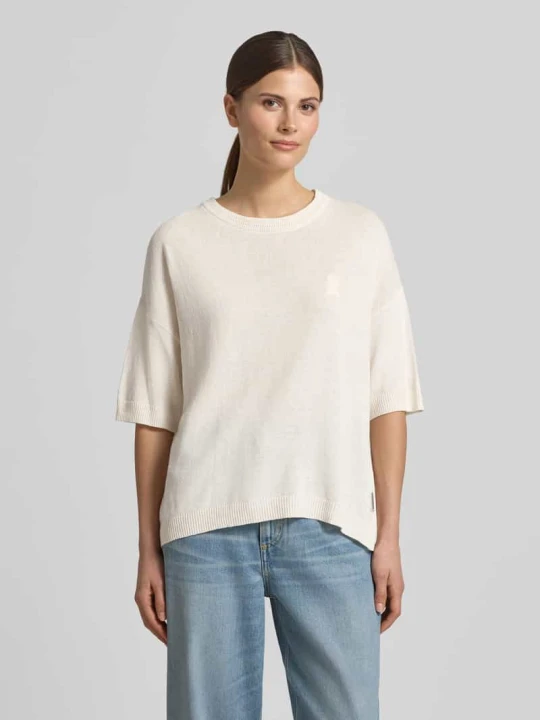 Zdjęcie produktu Sweter z mieszanki lnu o kroju relaxed fit model 'SL LINEN' ARMEDANGELS Złamany biały
