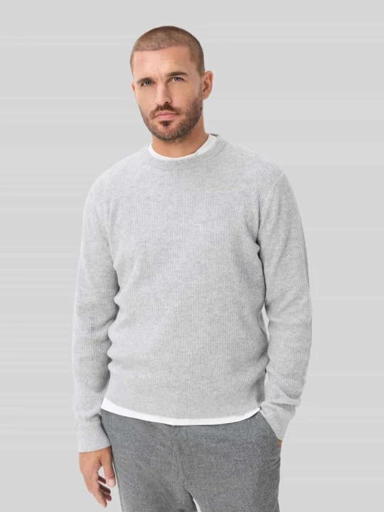 Zdjęcie produktu sweter z mieszanki wełny i kaszmiru o kroju regular fit model 'Rick' BRAX Srebrny