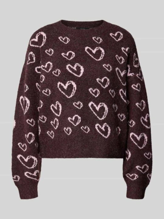 Zdjęcie produktu Sweter z okrągłym dekoltem Vero Moda Ciemnoczerwony