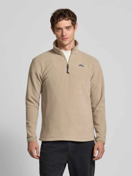 Zdjęcie produktu Sweter z polaru z wyhaftowanym logo i stójką Superdry Beżowy melanż