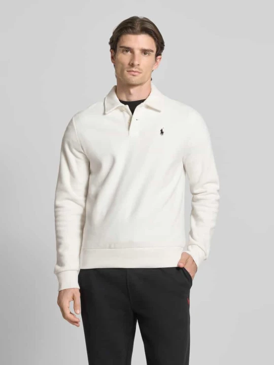 Zdjęcie produktu Sweter z polaru z wyhaftowanym logo model ‘MAGIC POLY FLEECE’ Polo Ralph Lauren Złamany biały