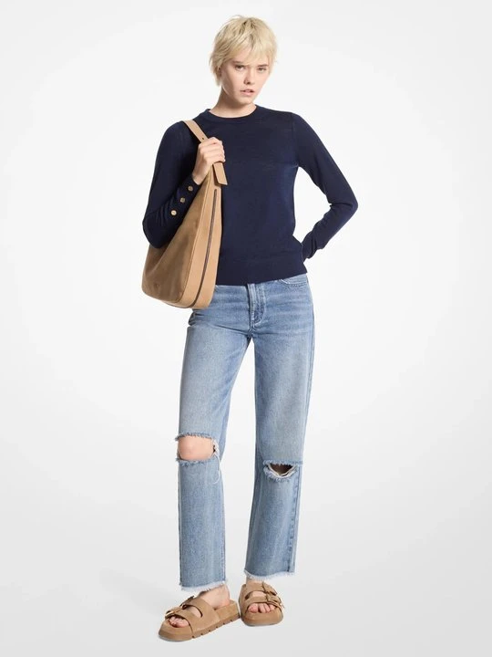 Zdjęcie produktu Sweter z wełny merynosów Michael Kors CIEMNONIEBIESKI (Niebieski)