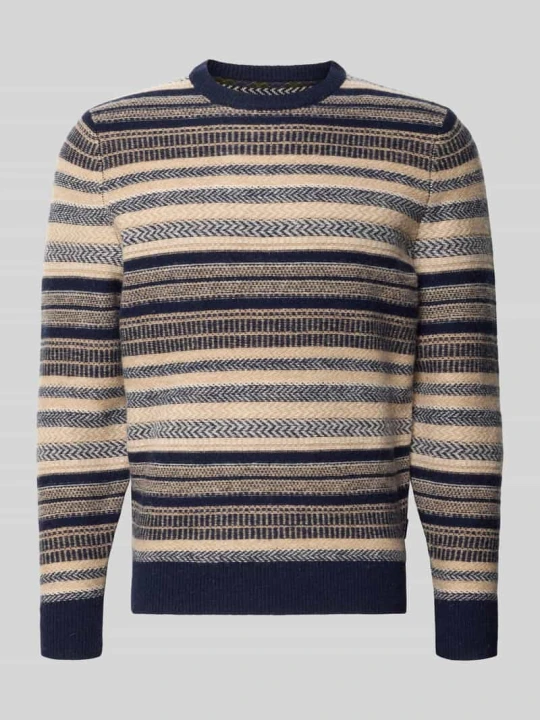 Zdjęcie produktu Sweter z wełny z okrągłym dekoltem Barbour Granatowy