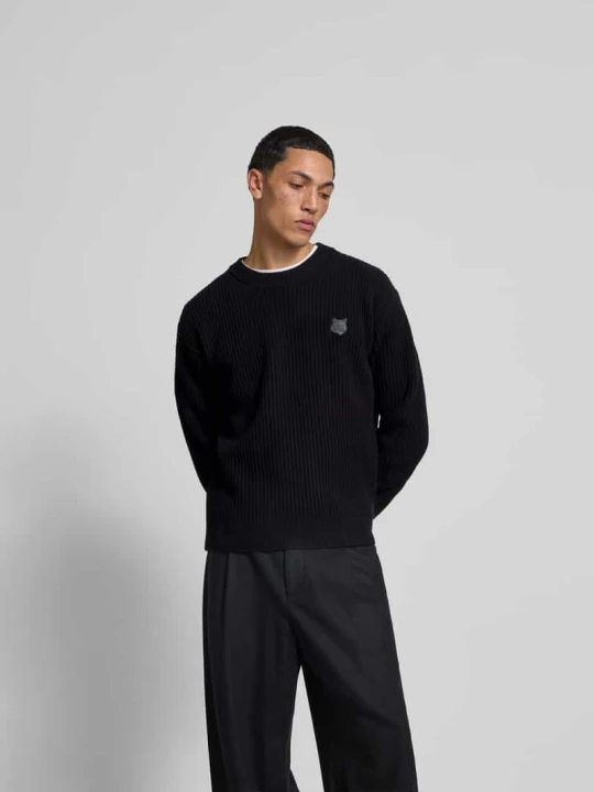Zdjęcie produktu Sweter z wyhaftowanym logo Maison Kitsuné Czarny