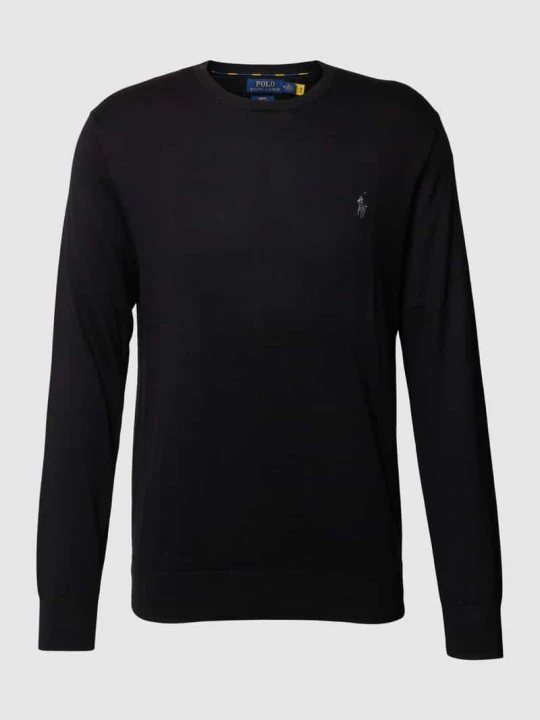 Zdjęcie produktu Bluzka z długim rękawem i wyhaftowanym logo Polo Ralph Lauren Czarny