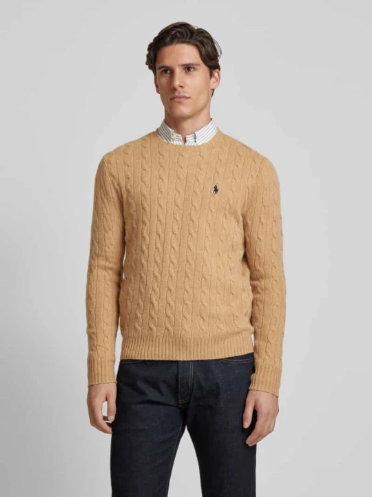 Zdjęcie produktu Sweter z wyhaftowanym logo Polo Ralph Lauren Camel