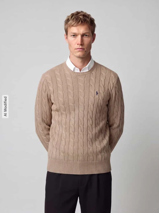 Zdjęcie produktu Sweter z wyhaftowanym logo Polo Ralph Lauren Camel