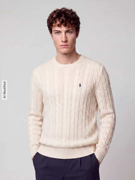 Zdjęcie produktu Sweter z wyhaftowanym logo Polo Ralph Lauren Złamany biały