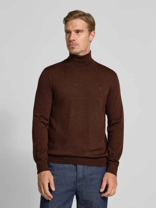 Zdjęcie produktu Sweter z wywijanym kołnierzem z wełny merino Polo Ralph Lauren Średniobrązowy