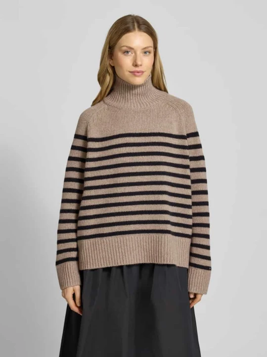 Zdjęcie produktu Sweter z wywijanym kołnierzem o kroju oversized z mieszanki wełny i kaszmiru Tommy Hilfiger Beżowy