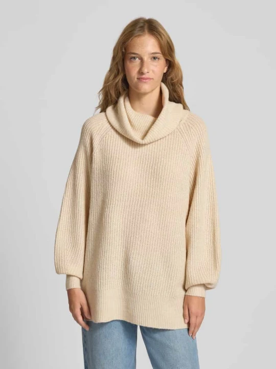 Zdjęcie produktu Sweter z golfem w kroju loose fit z dodatkiem wełny Model 'WHITNEY' Only Écru melanż