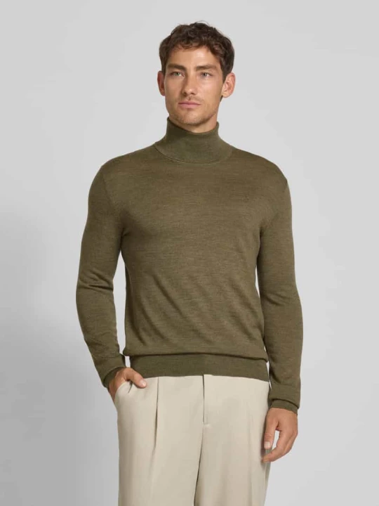 Zdjęcie produktu Sweter z wywijanym kołnierzem z wełny merino Polo Ralph Lauren Oliwkowy