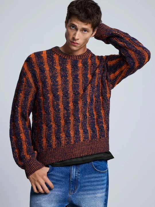 Zdjęcie produktu Sweter żakardowy Desigual pomarańczowy