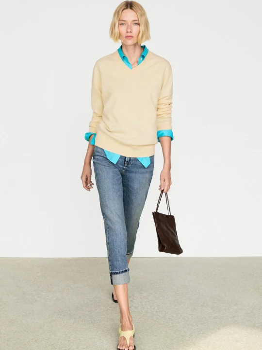 Zdjęcie produktu Sweter Ze 100% Kaszmiru - Waniliowy - Massimo Dutti - Female