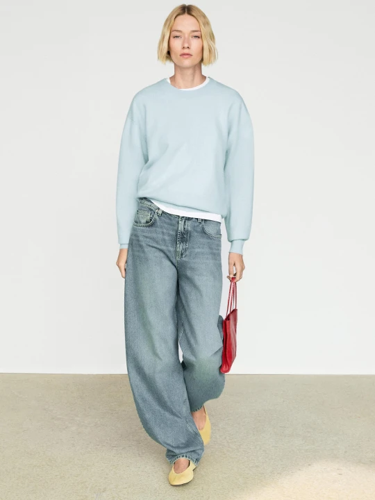 Zdjęcie produktu Sweter Ze 100% Kaszmiru Z Długim Rękawem - Jasnoniebieski - Massimo Dutti - Female