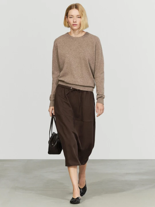 Zdjęcie produktu Sweter Ze 100% Kaszmiru Z Długim Rękawem - Szarobrązowy - Massimo Dutti - Female