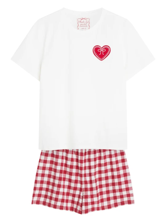 Zdjęcie produktu Świąteczna piżama SWEETHEART z flanelową kratą Esotiq kremowy