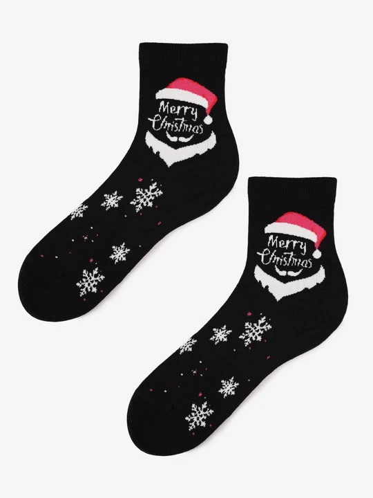 Zdjęcie produktu Świąteczne skarpetki damskie z bawełny SL Christmas Hat Marilyn czarny