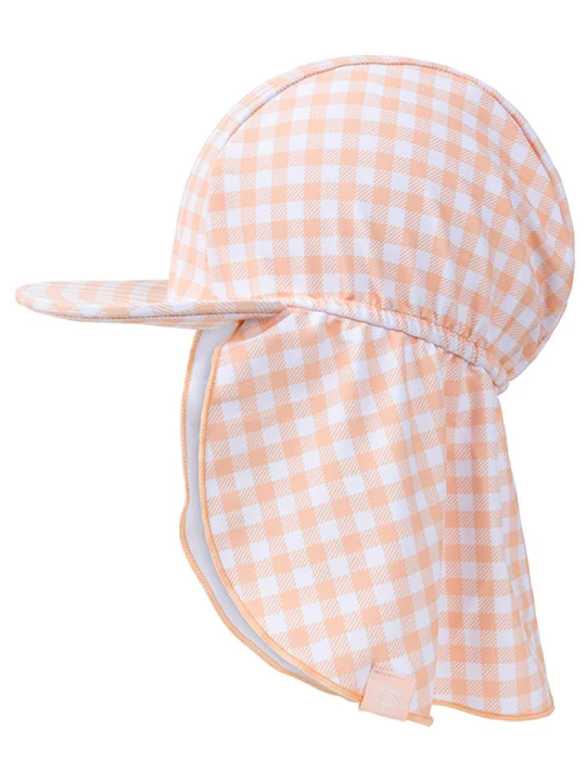 Zdjęcie produktu Swim Essentials Czapka "Sunset" w kolorze pomarańczowo-białym z ochroną karku rozmiar: 80-92