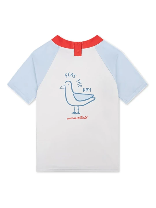 Zdjęcie produktu Swim Essentials Koszulka kąpielowa "Seas The Day" w kolorze biało-błękitnym rozmiar: 98/104