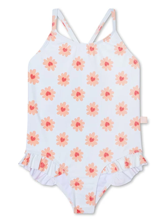 Zdjęcie produktu Swim Essentials Strój kąpielowy "Floral Love" w kolorze białym rozmiar: 98/104