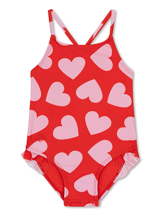 Zdjęcie produktu Swim Essentials Strój kąpielowy ":Hearts" w kolorze czerwono-jasnoróżowym rozmiar: 146/152