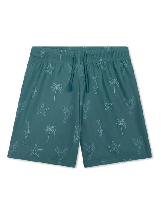 Zdjęcie produktu Swim Essentials Szorty kąpielowe "Feeling Beachy" w kolorze zielonym rozmiar: 110/116