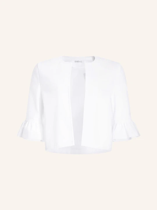 Zdjęcie produktu Swing Jeansowa Bolerka Z Rękawami 3/4 weiss BIAŁY