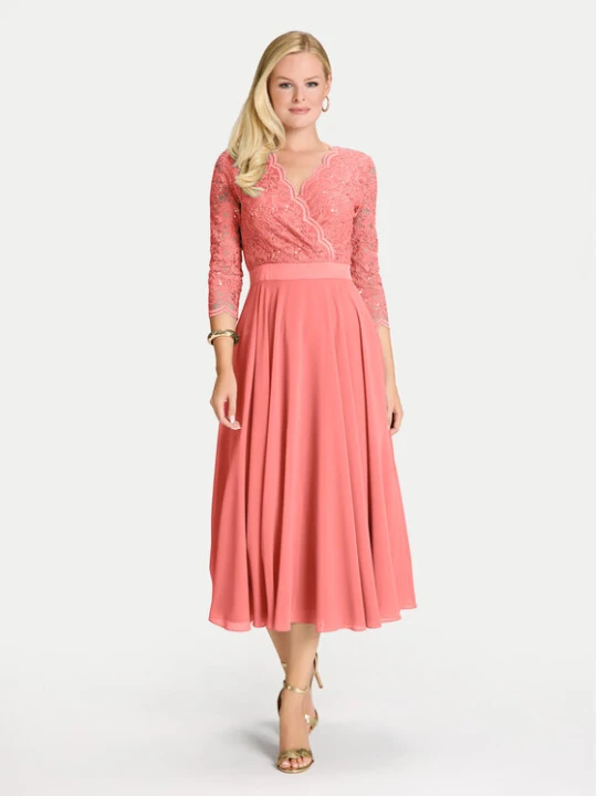 Zdjęcie produktu Swing Sukienka koktajlowa 5AE29100 Koralowy Regular Fit