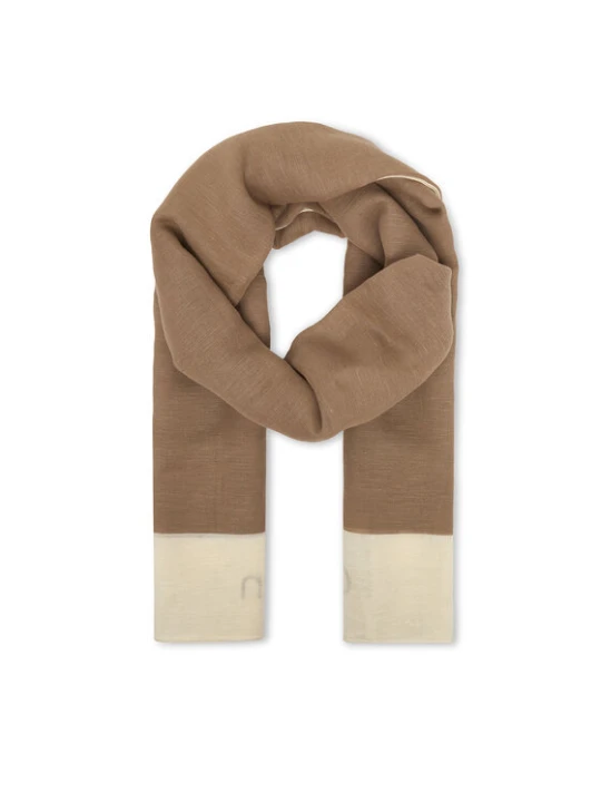 Zdjęcie produktu Szal Calvin Klein Linen Blend Emblem Pareo Scarf LV04F9021G Beżowy