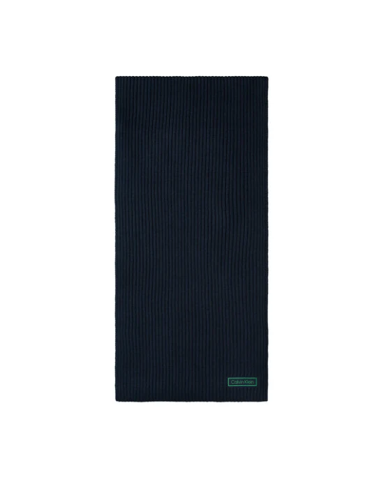 Zdjęcie produktu Szal Calvin Klein Patch Chunky Rib Cotton Scarf LV04D8055G Granatowy