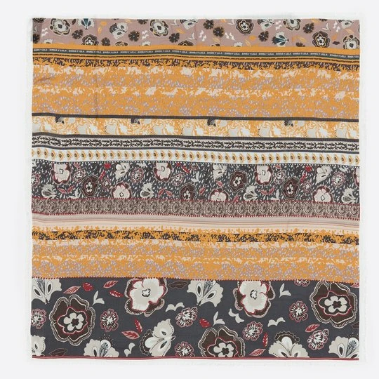 Zdjęcie produktu Szal paski paisley i kwiaty grafit BIMBA Y LOLA GRAPHITE