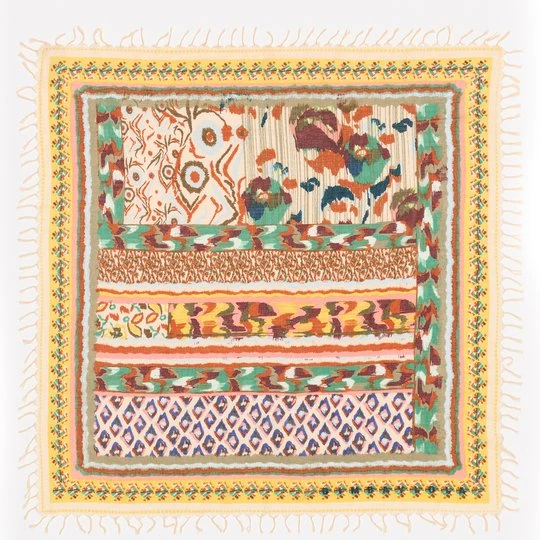 Zdjęcie produktu Szal patchwork kwiaty ikat żółty BIMBA Y LOLA