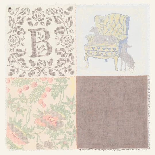 Zdjęcie produktu Szal patchwork petit point BIMBA Y LOLA zielony