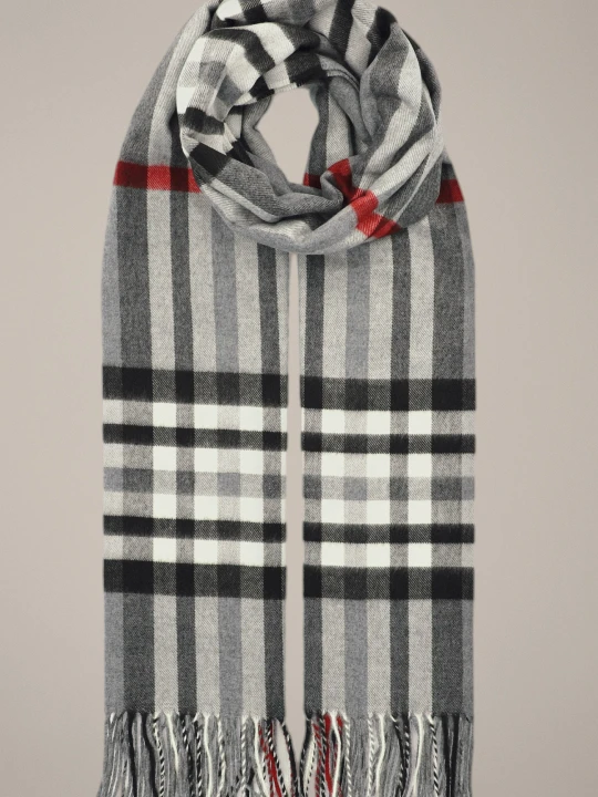 Zdjęcie produktu Szal Szary w Kratę Tartan Unisex Lancerto
