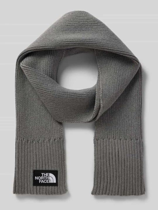 Zdjęcie produktu Szal w imitacji dzianiny z naszywką z logo The North Face Średnioszary melanż