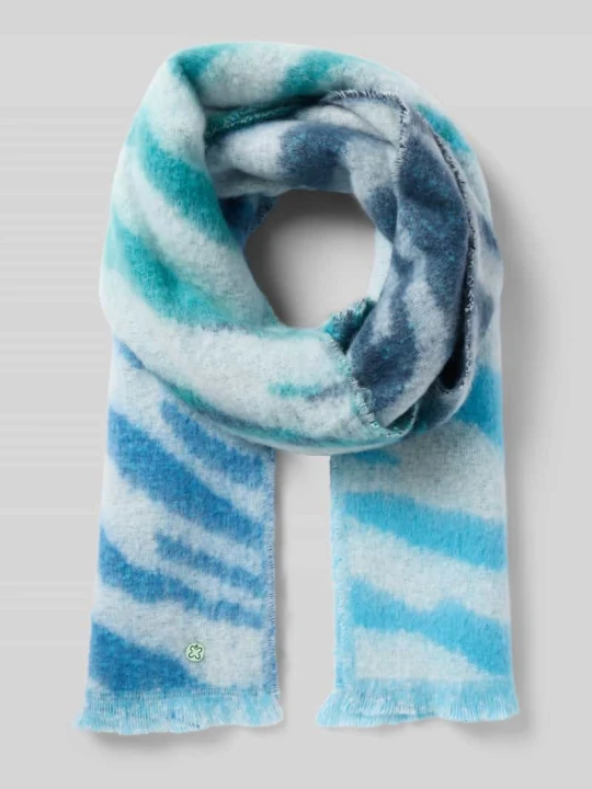 Zdjęcie produktu Szal z aplikacją z logo model ‘Jacquard’ Codello Ciemnoniebieski