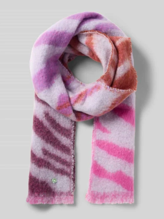Zdjęcie produktu Szal z aplikacją z logo model ‘Jacquard’ Codello Fioletowy