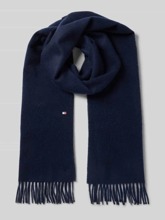 Zdjęcie produktu Szal z czystego kaszmiru Tommy Hilfiger Granatowy