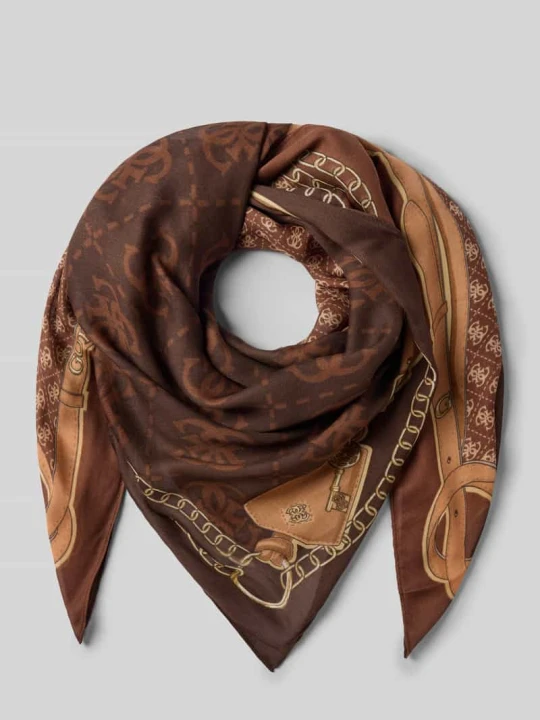 Zdjęcie produktu Szal z detal z logo model 'Lindsey' Guess Ciemnobrązowy