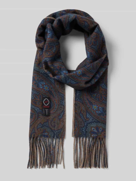 Zdjęcie produktu Szal z czystej wełny Ascot Granatowy