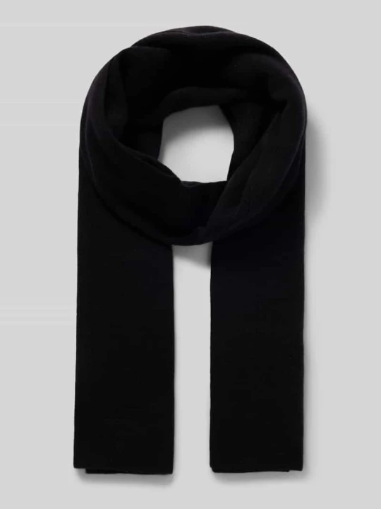 Zdjęcie produktu Szal wełniany z detalem z logo KnowledgeCotton Apparel czarny
