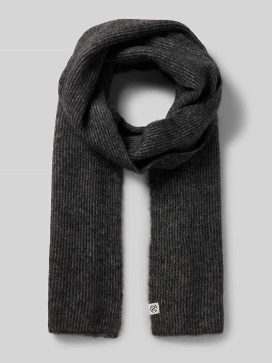 Zdjęcie produktu Szal z detalem z logo model ‘Hope’ MSCH Copenhagen Ciemnoszary melanż